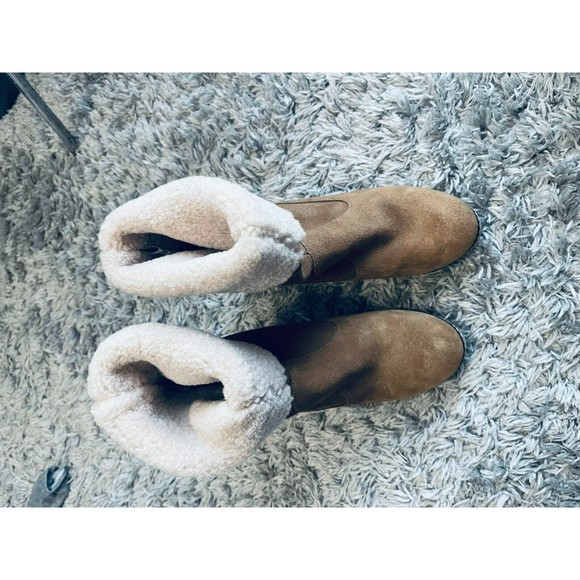 Kensie FAUX Wedge Ankle Bootie , Tan, Leather, suede Women's US Size 9 - Picture 10 of 12